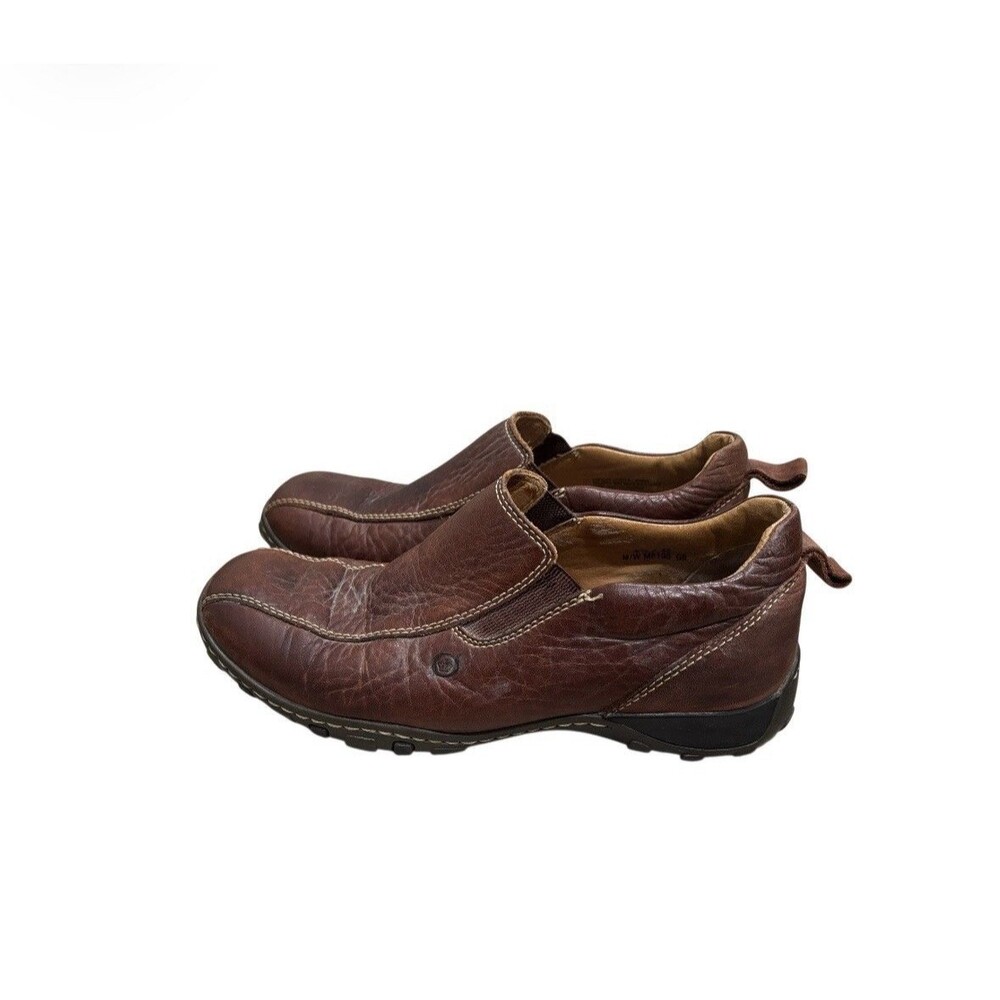 Born Shoes Mens Loafer Brown Leather Slip On Casual Comfort Flats Size 9.5